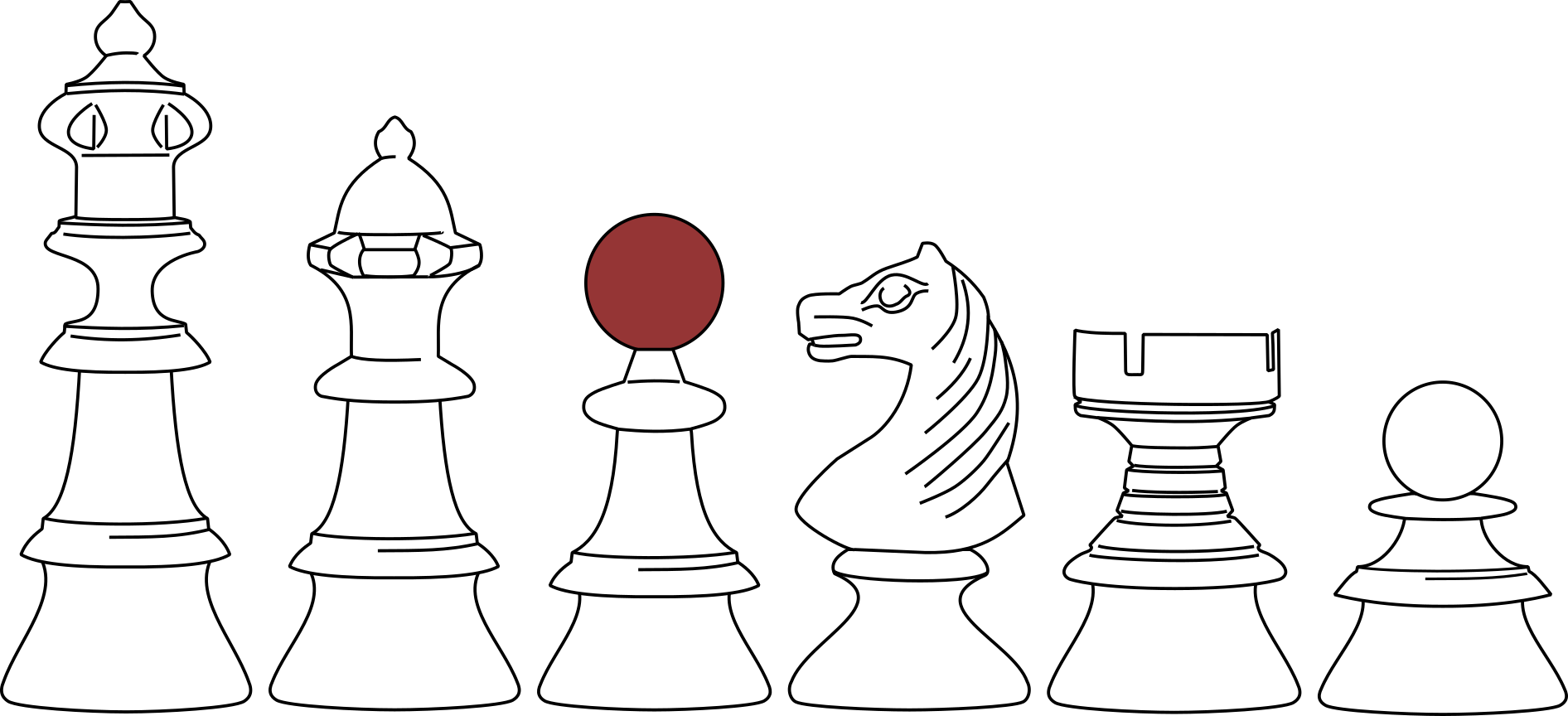 A cartoon of Austrian Coffeehouse chessmen.