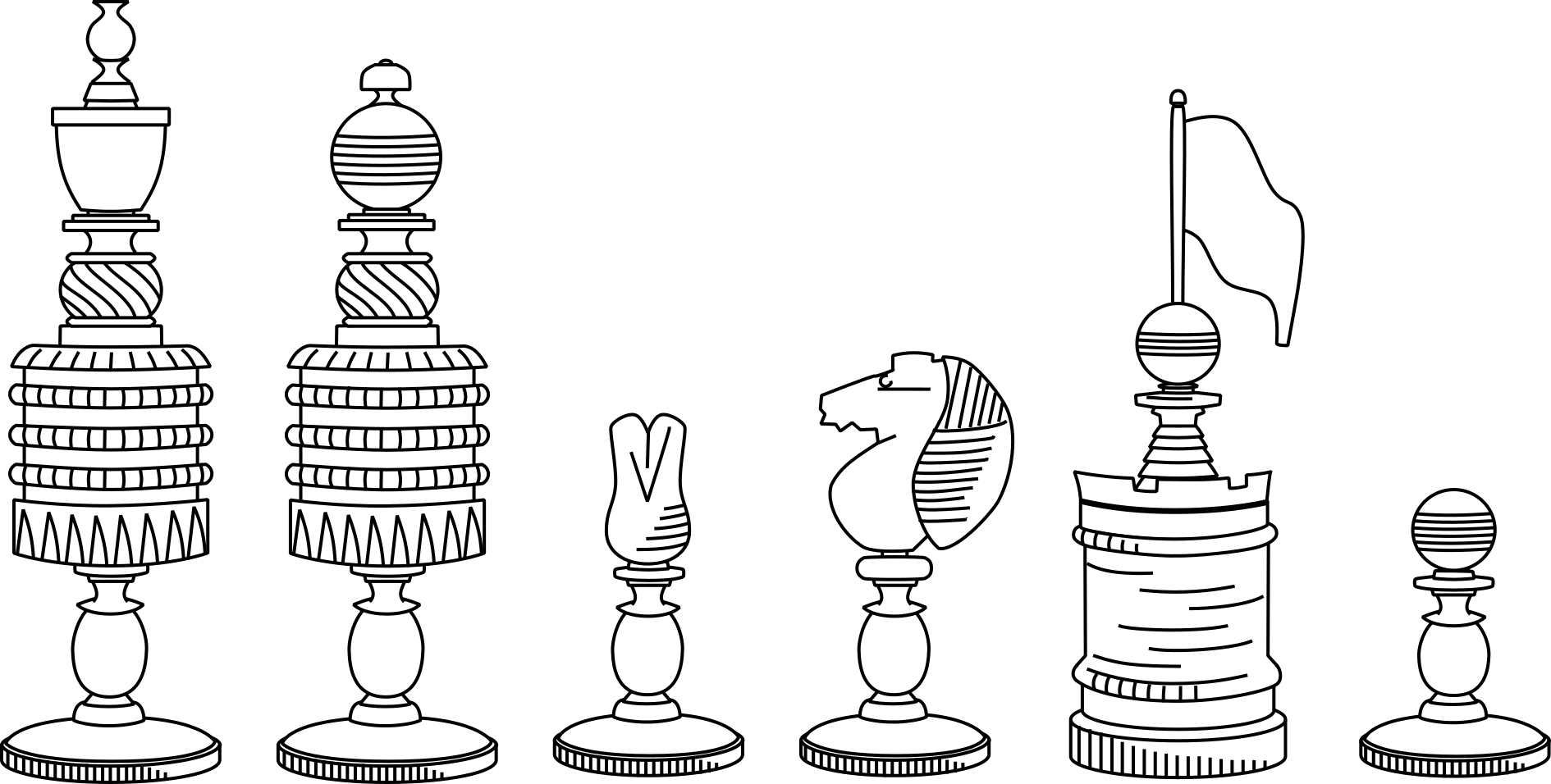 A cartoon of Barleycorn chessmen.