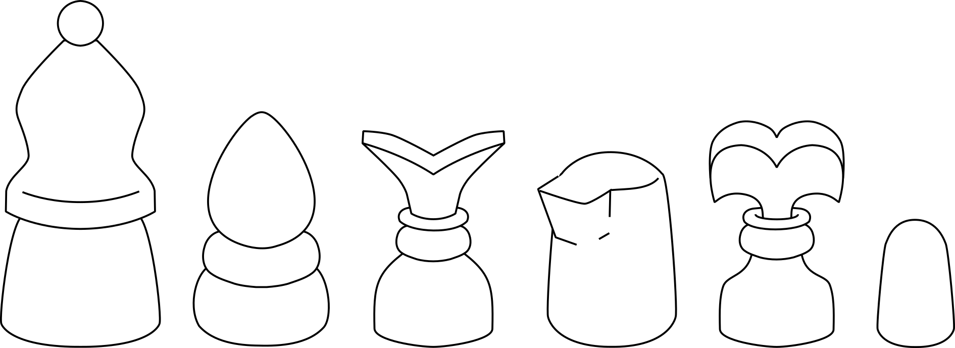 A cartoon of Caxton chessmen.