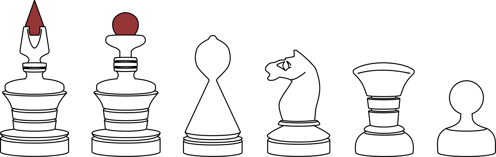 A cartoon of Soviet Constructivist chessmen.