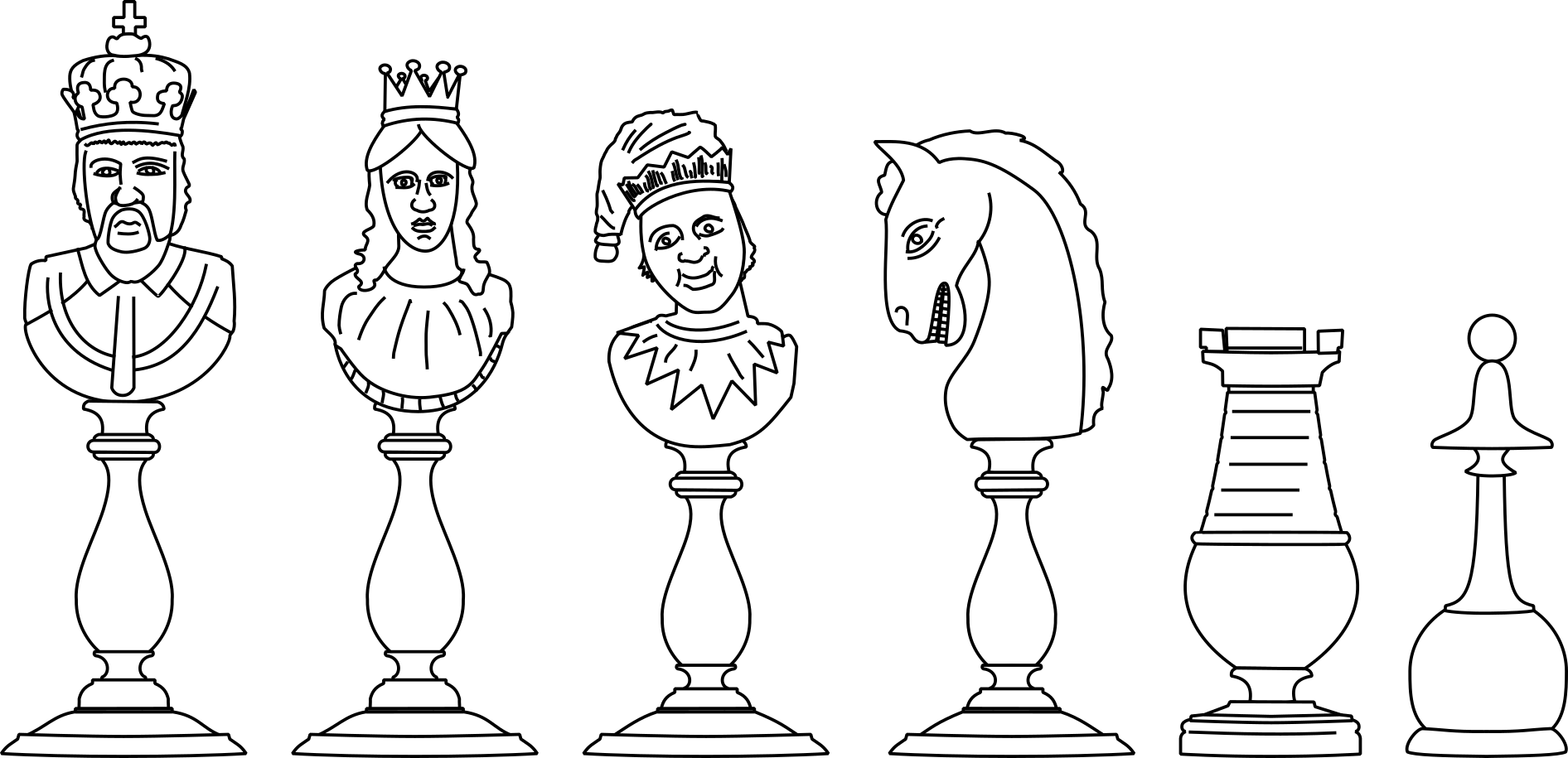 A cartoon of Dieppe chessmen.