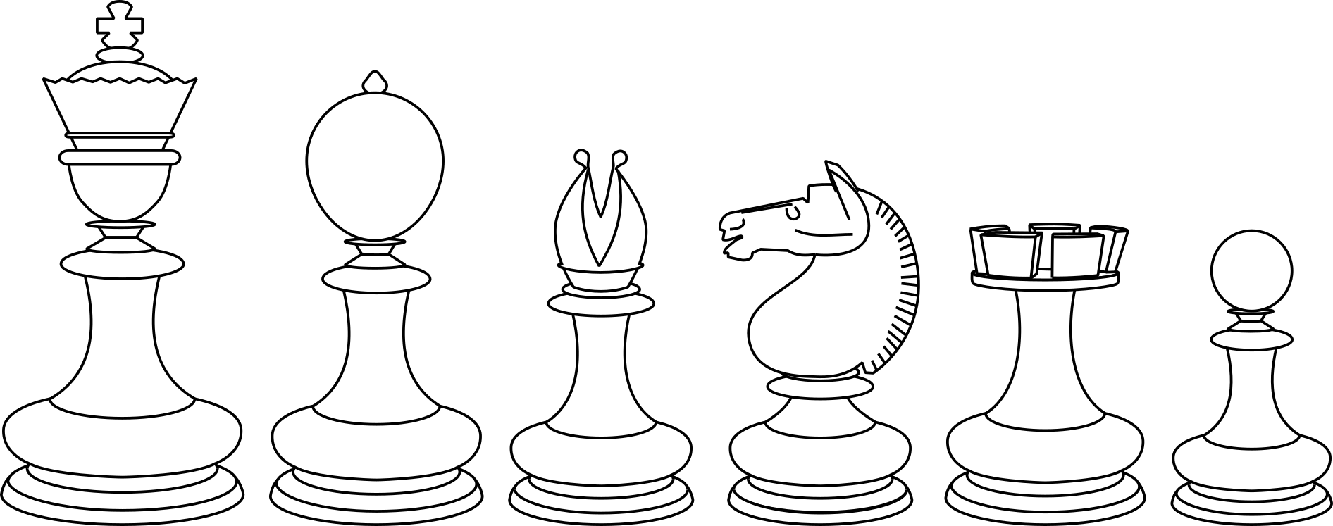 A cartoon of Hallett chessmen.