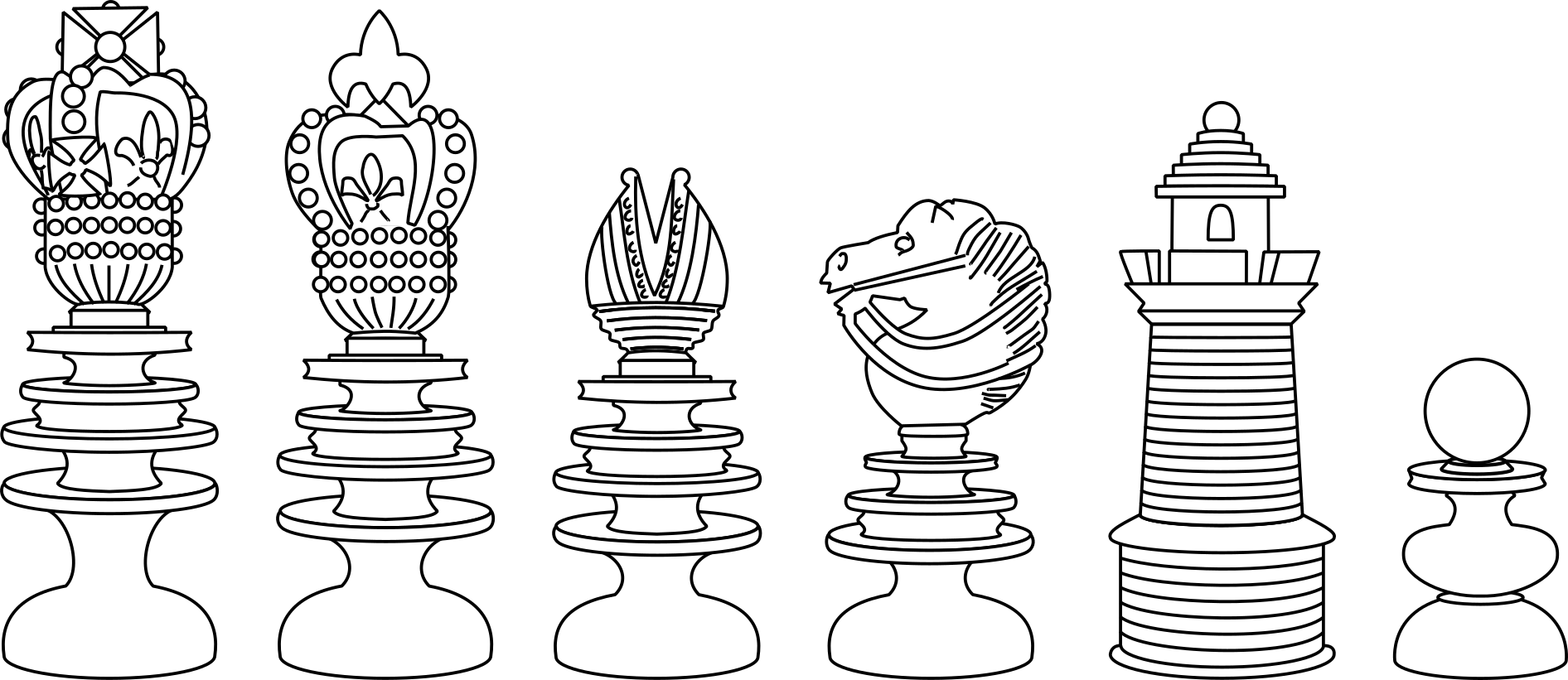 A cartoon of Hastilow chessmen.