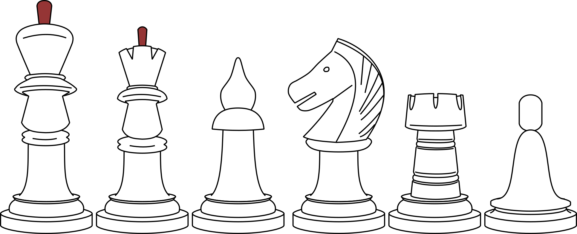 A cartoon of Isaac Lipnitsky chessmen.