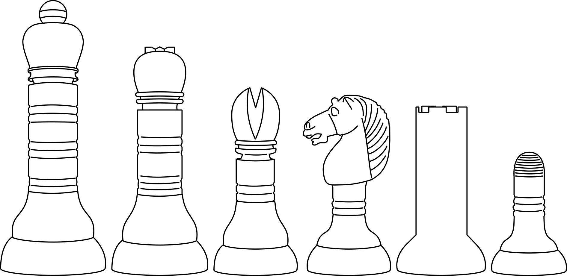 A cartoon of Merrifield Philidor chessmen.