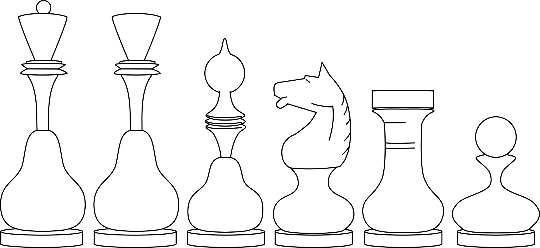 A cartoon of Poltava bell-bottom chessmen.