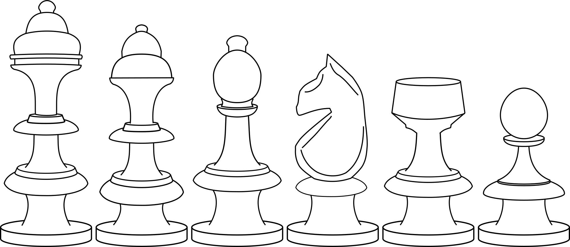 A cartoon of Romanian Coffeehouse chessmen.