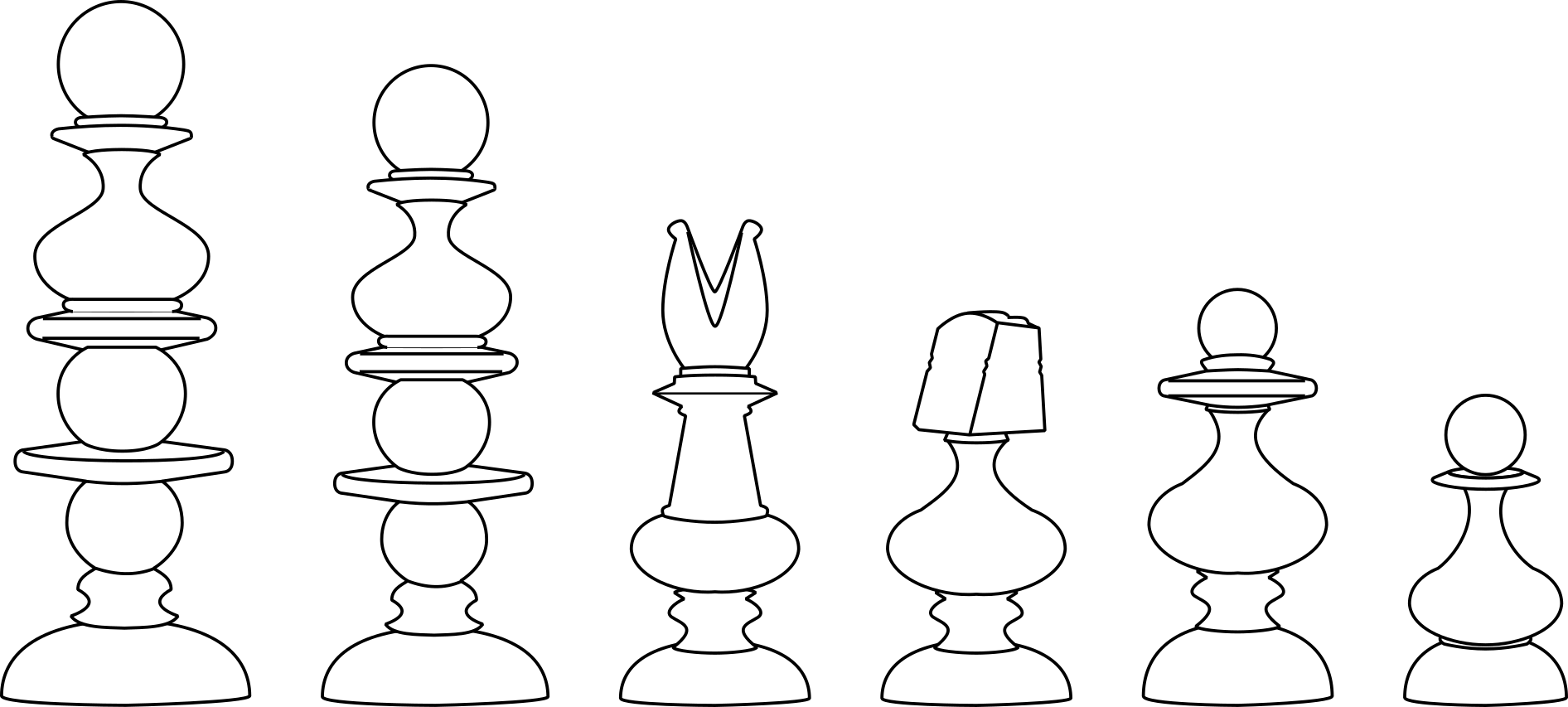 A cartoon of Rowbotham chessmen.