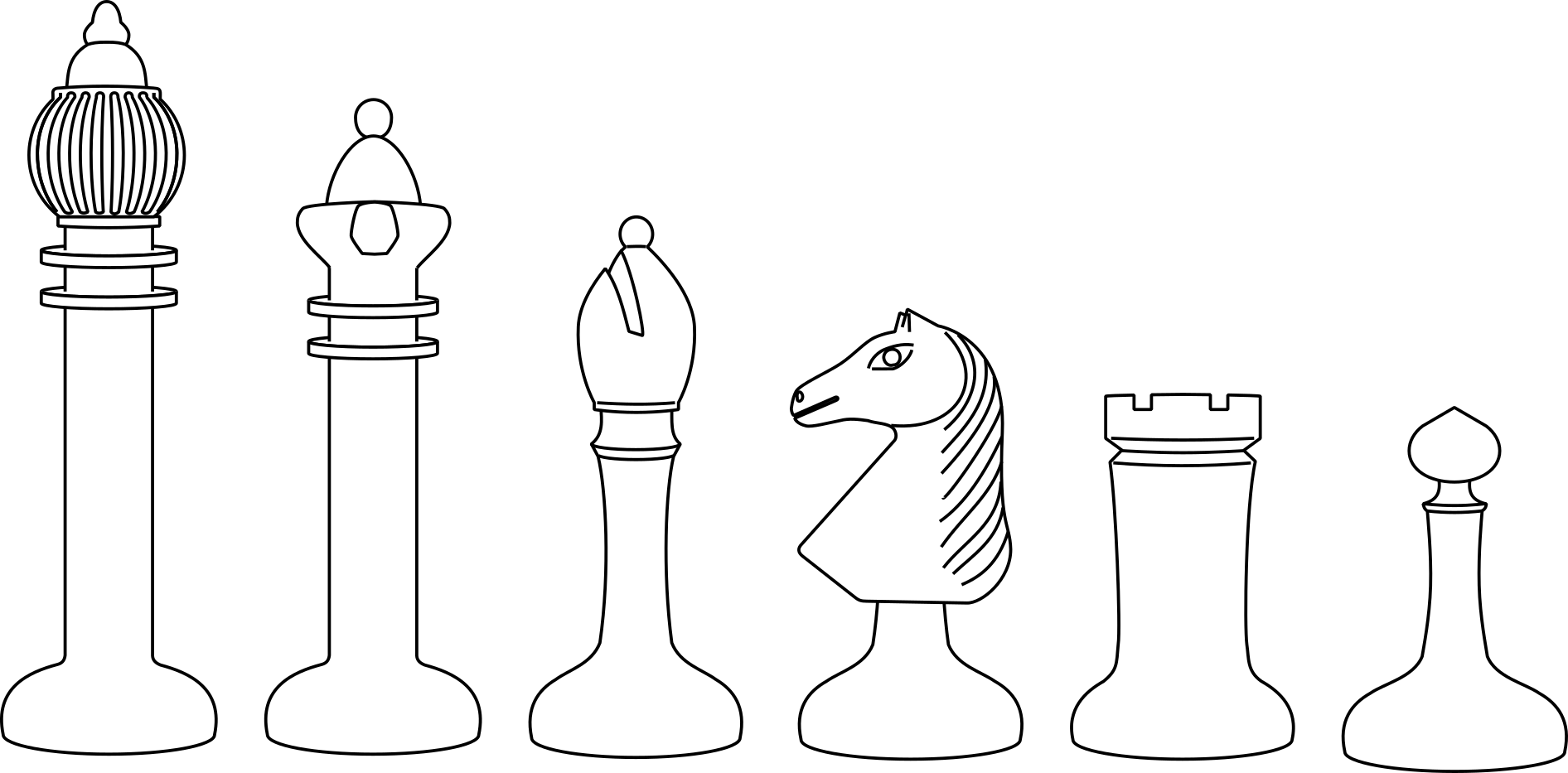 A cartoon of Schlechter-Lasker chessmen.