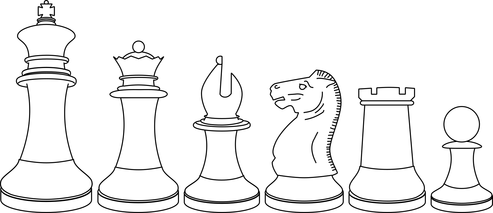 A cartoon of Staunton chessmen.